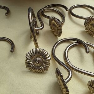 Source Unknown Gold Sunflower Curtain Hooks